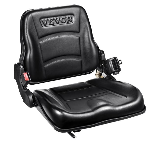 Universalus šakinio krautuvo sėdynė su reguliuojama nugaros atrama0