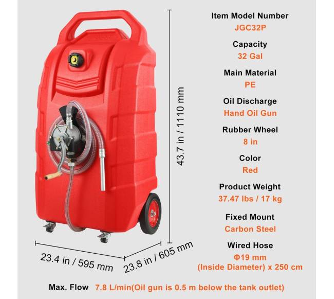 Nešiojama kuro talpa su rankiniu pompa, 25 galonai6