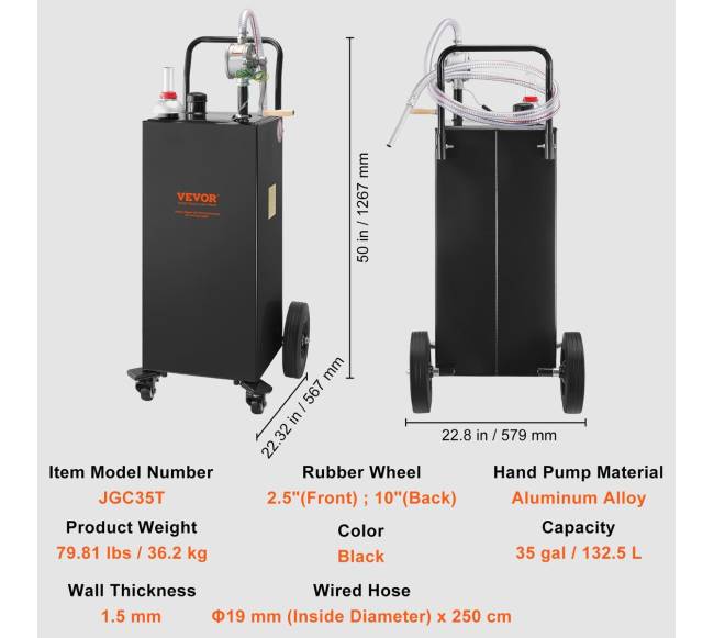 kuro talpykla su rankiniu siurbliu 132 litrai 4 ratai6