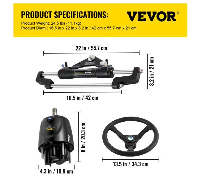 Hidraulinė pakabinamų variklių vairo sistema iki 300 AG6