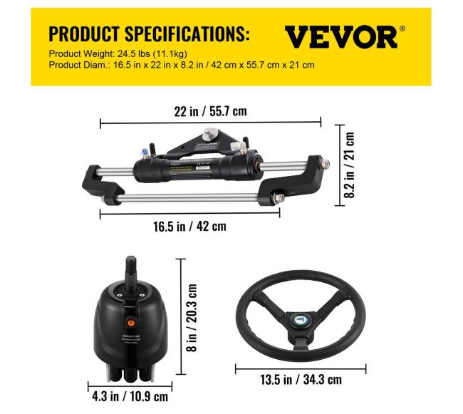 Hidraulinė valčių vairavimo sistema 300AG6