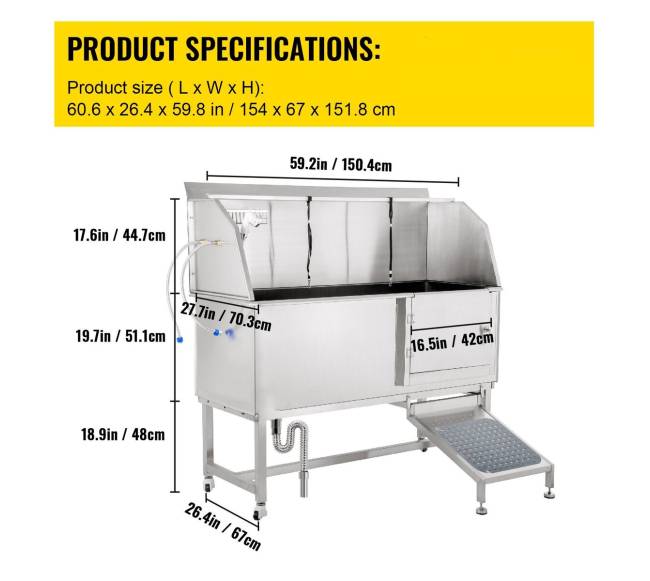 Šunų plovyklos vonia 62 colių6