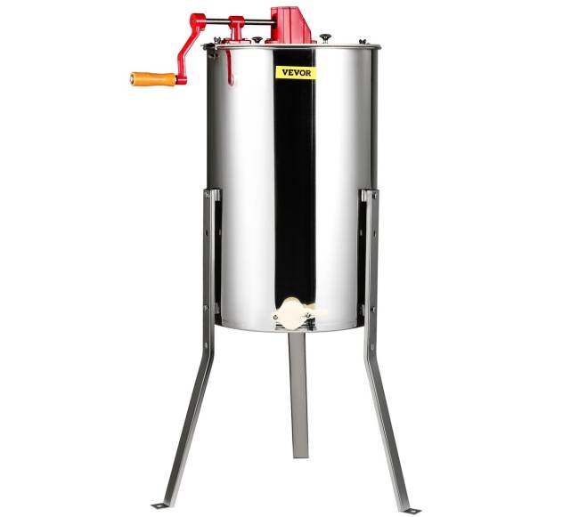 Rankinė medaus sukimo centrifuga, trijų rėmelių ekstraktorius0