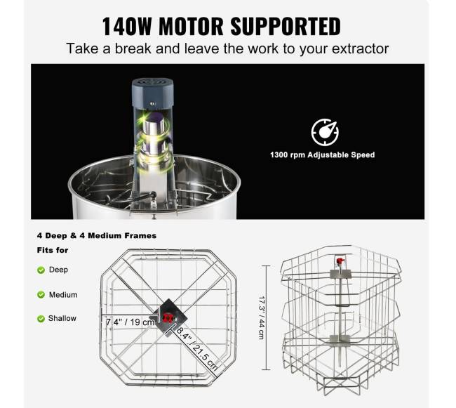 Elektrinis medaus ištraukėjas, 48 rėmeliai2