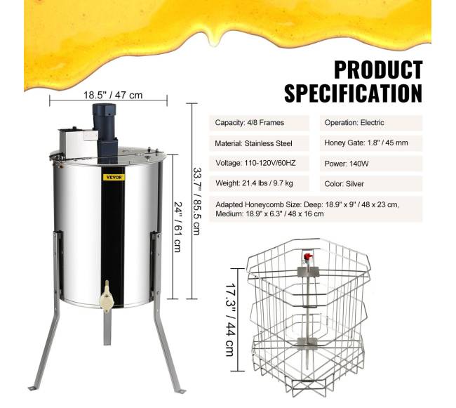 Elektrinis medaus ištraukėjas, 48 rėmeliai6