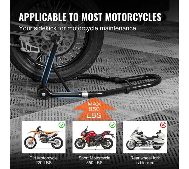 Motociklo galinio rato stovas su U + L šakės šarnyru3