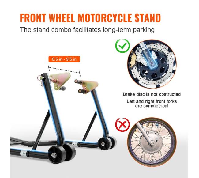 Motociklo stovų rinkinys priekinei ir galinei dalims3