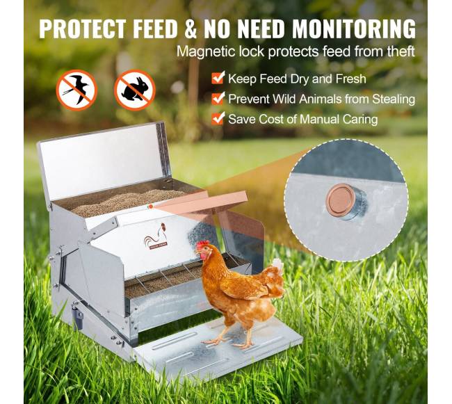 Automatinė vištų šėrykla 11 kg, 10 vištoms2