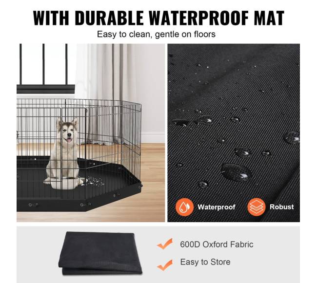 Šunų maniežas, 8 panelių metalinis maniežas3