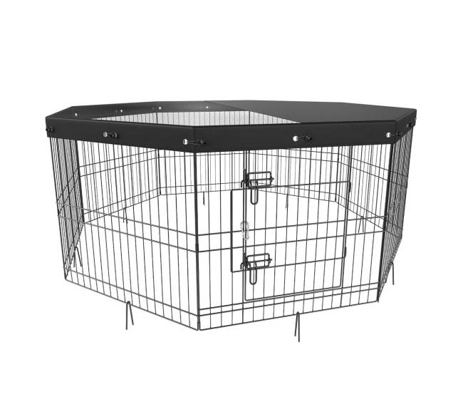 Metalinė sulankstoma šunų žaidimų aikštelė su viršeliu0