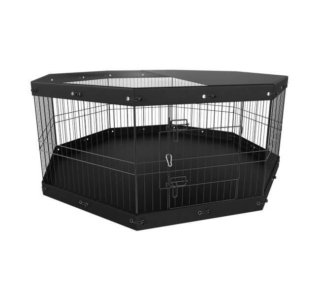 Šunų maniežas, 8 panelės su viršutine danga ir kilimėliu0