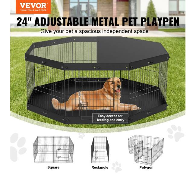 Šunų maniežas, 8 panelės su viršutine danga ir kilimėliu1