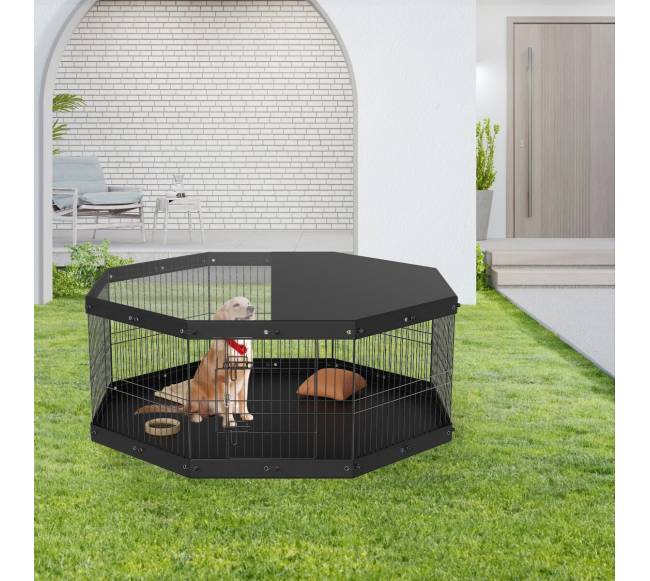 Šunų maniežas, 8 panelės su viršutine danga ir kilimėliu7