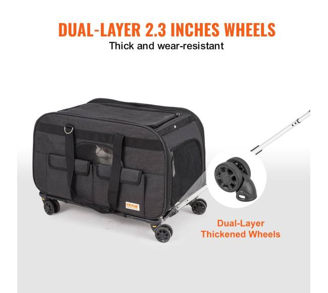 Katės vežimėlis su ratukais ir rankena2