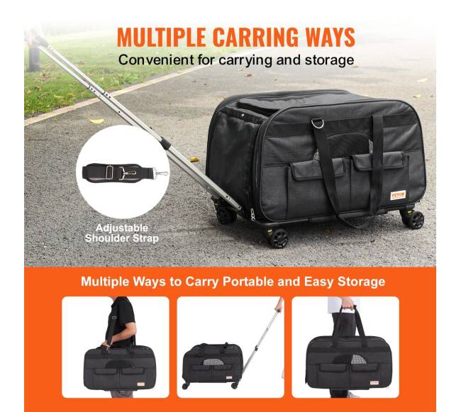 Katės vežimėlis su ratukais ir rankena4