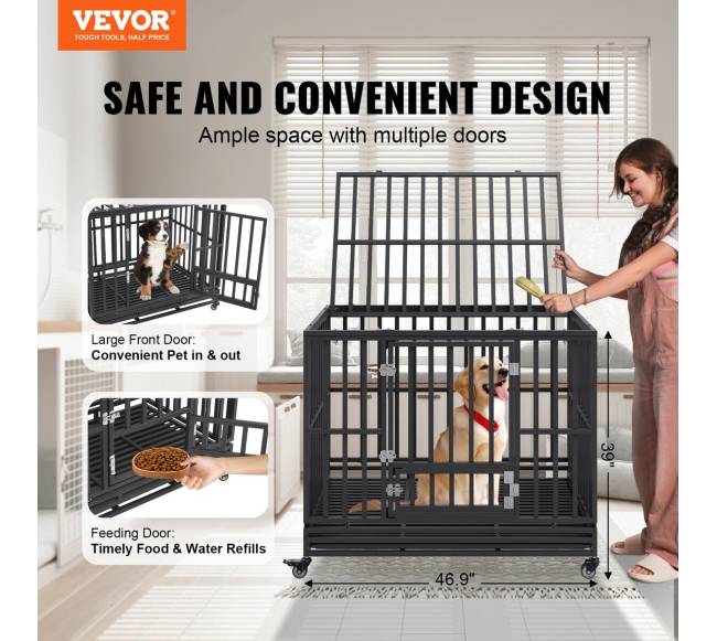 119 cm šuns voljeras su ratukais1