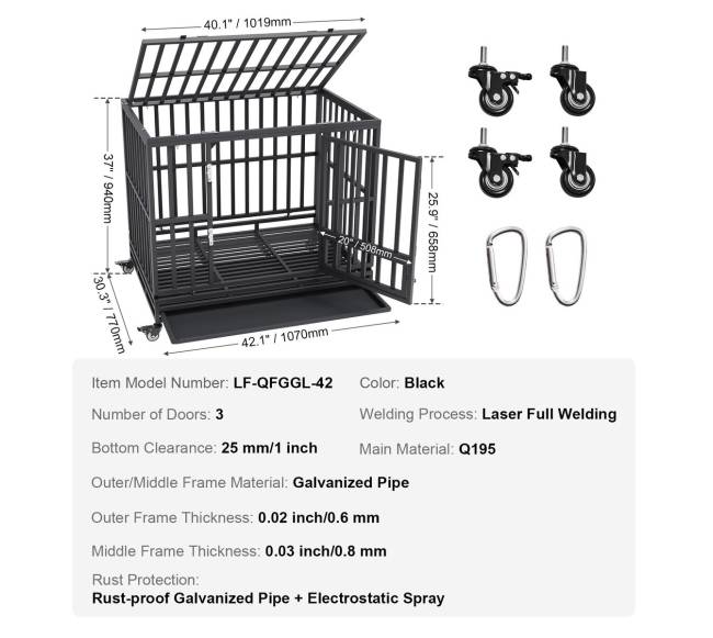 106 cm tvirta šunų narva6
