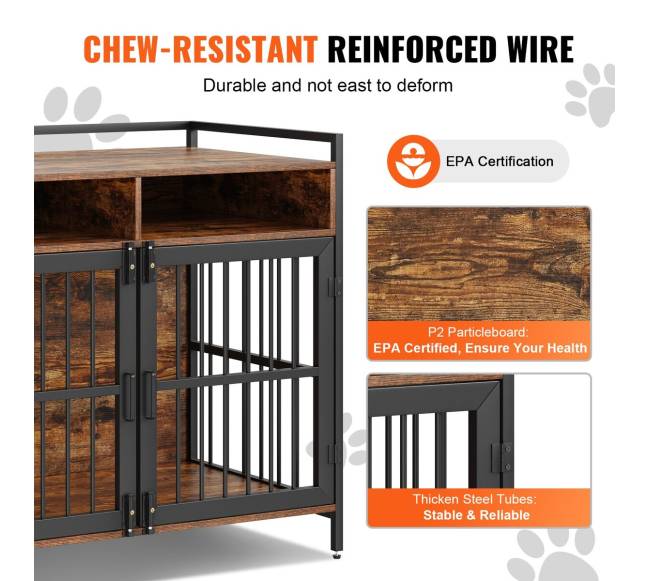 Baldų stiliaus šunų narvas su laikymo vieta2