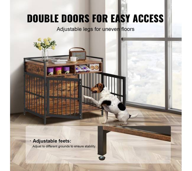 Baldų stiliaus šunų narvas su laikymo vieta3