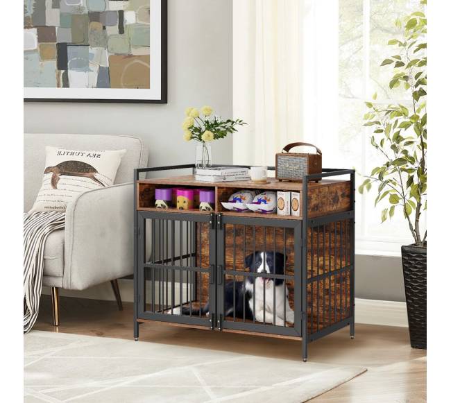 Baldų stiliaus šunų narvas su laikymo vieta7