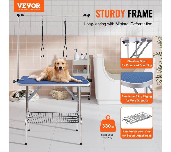 Šunų priežiūros stalas su dviem spaustukais1