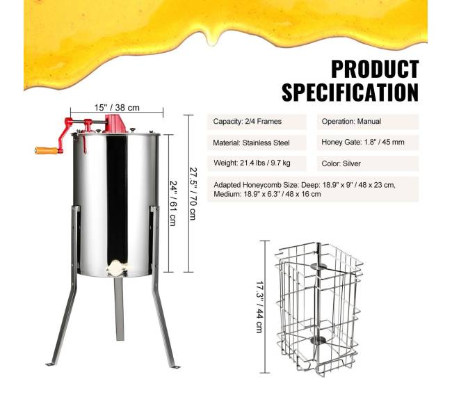 Rankinė medaus sukimo mašina, 24 rėmų6