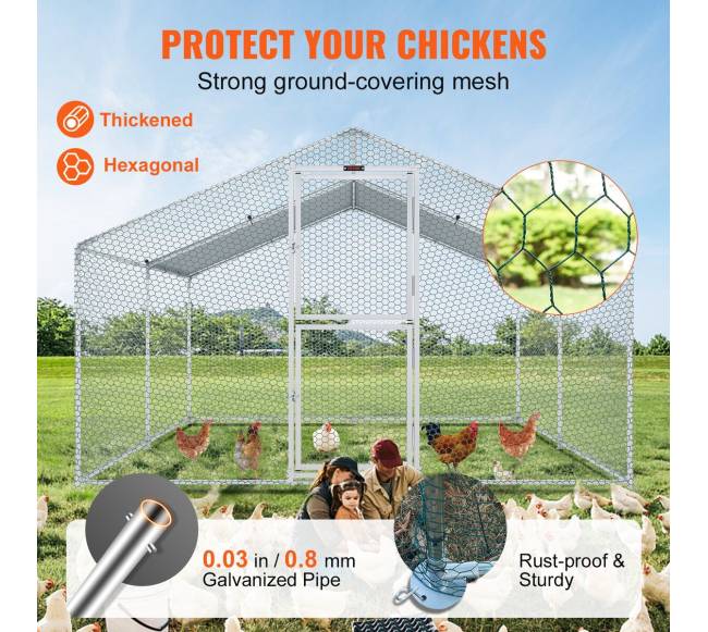 Metalinė vištidė su stogu 4 x 3 x 2 m2