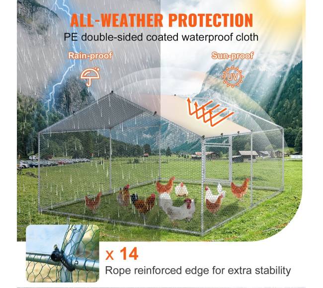 Metalinė vištidė su stogu 4 x 3 x 2 m3