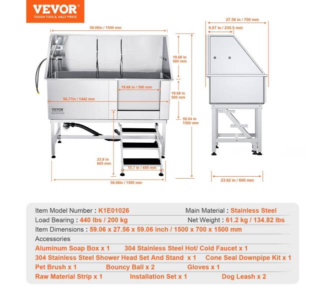 Nerūdijančio plieno šunų maudymo stotelė6