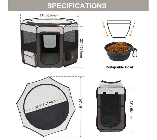 Sulankstomas augintinių maniežas, 91 cm6