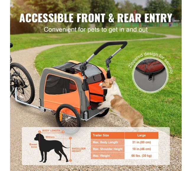 Šunų dviračio priekaba, iki 30 kg4