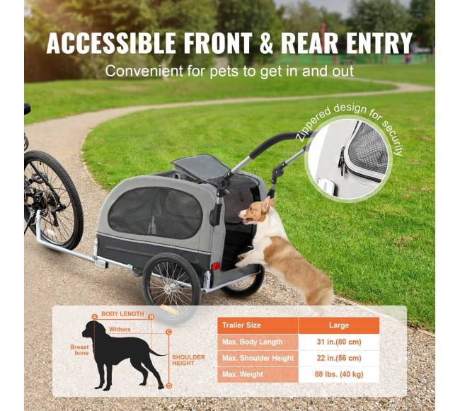 Šunų dviračio priekaba, palaiko iki 40 kg4