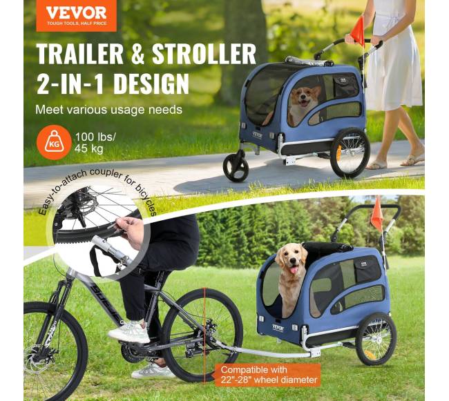 Dviračio priekaba augintiniams iki 45 kg1