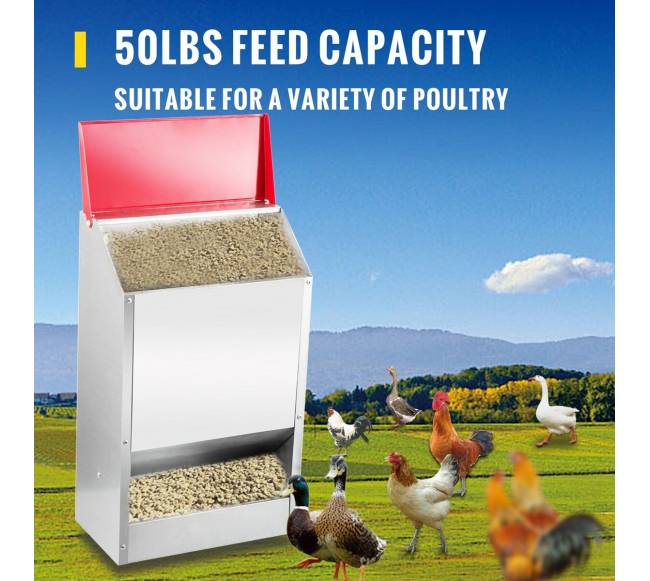 Cinkuota vištų lesyklėlė be atliekų, 22.6 kg1