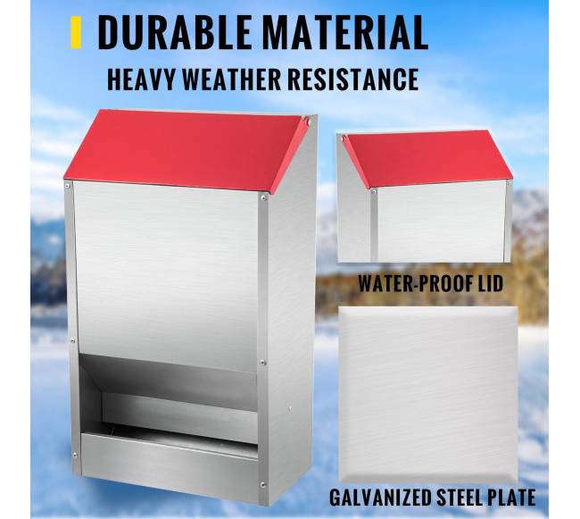 Cinkuota vištų lesyklėlė be atliekų, 22.6 kg2