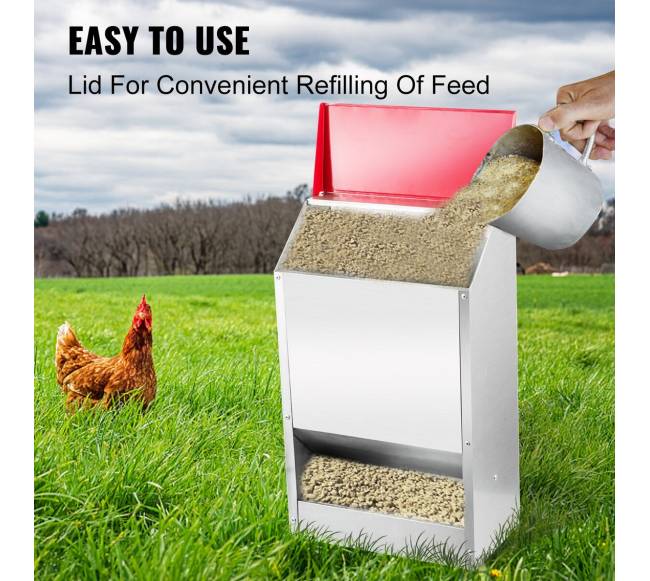 Cinkuota vištų lesyklėlė be atliekų, 22.6 kg4