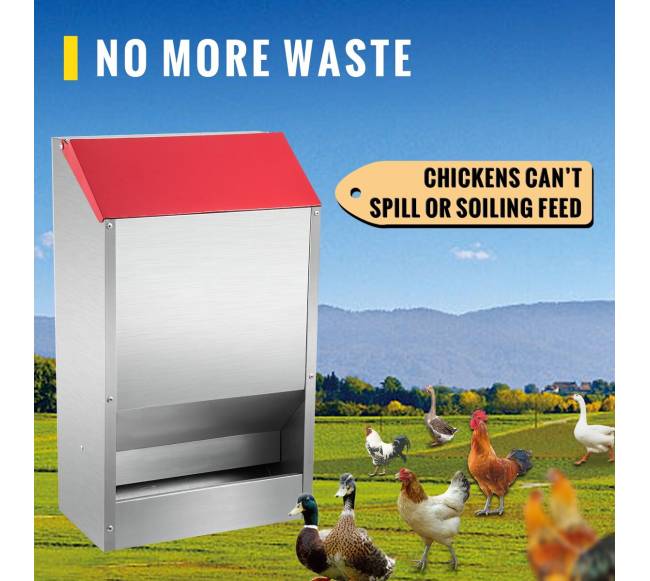 Cinkuota vištų lesyklėlė be atliekų, 22.6 kg5