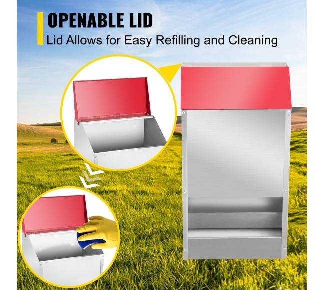 Cinkuota vištų lesyklėlė be atliekų, 22.6 kg6