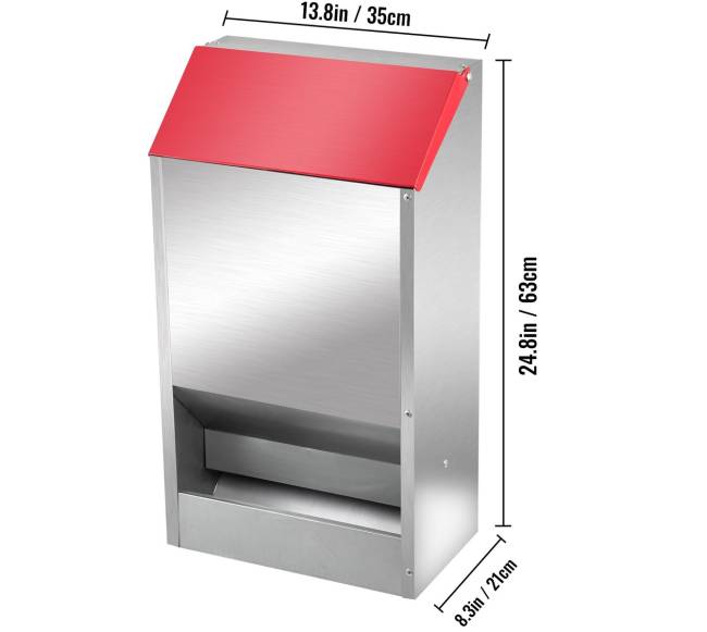 Cinkuota vištų lesyklėlė be atliekų, 22.6 kg7