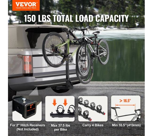 Dviračių laikiklis tvirtinamas prie kablys 2 col.1