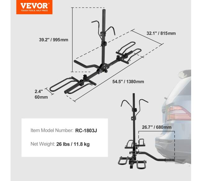 Dviračių laikiklis su kabliu, 2 dviračiai6