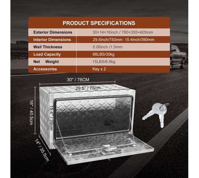 Po kėbulo dėžė automobiliams, 76x35,5x40,5 cm6
