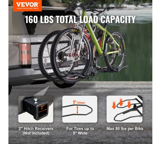 Dviračių laikiklis kabliui, 2 dviračiams, 72 kg1