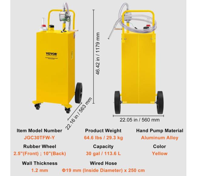 114 litrų kuro talpykla su ratukais ir pompa6