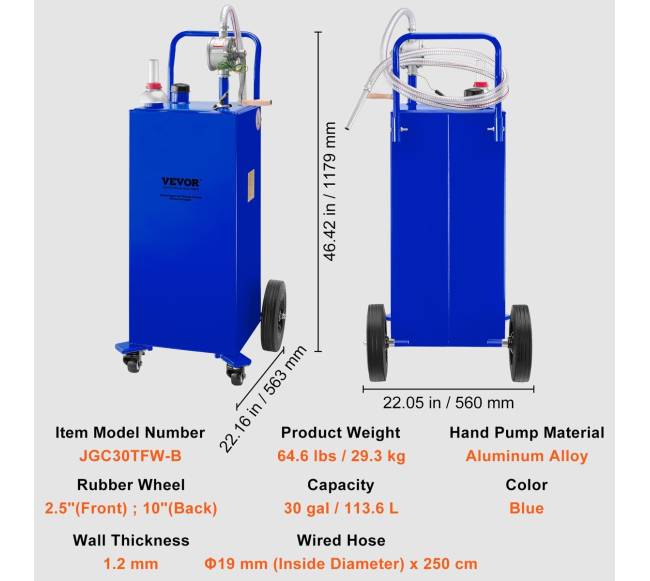 113 litrų kuro talpykla su siurbliu6