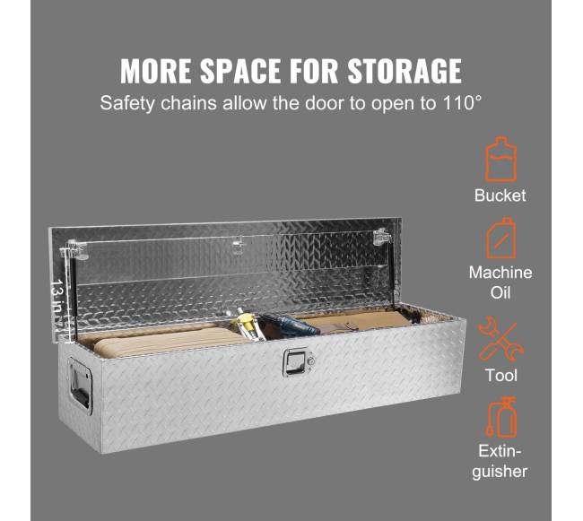 Aliuminė įrankių dėžė sunkvežimio lovai su užraktu2