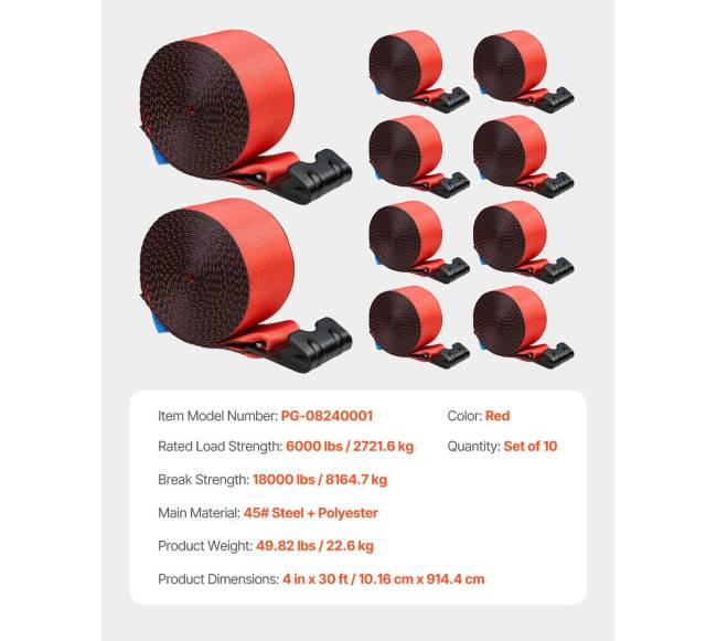 Krovinių tvirtinimo diržai su kabliuku 10.2 cm x 9.1 m6