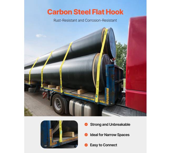 Pritvirtinimo diržai priekaboms 4 x 9,1 m3