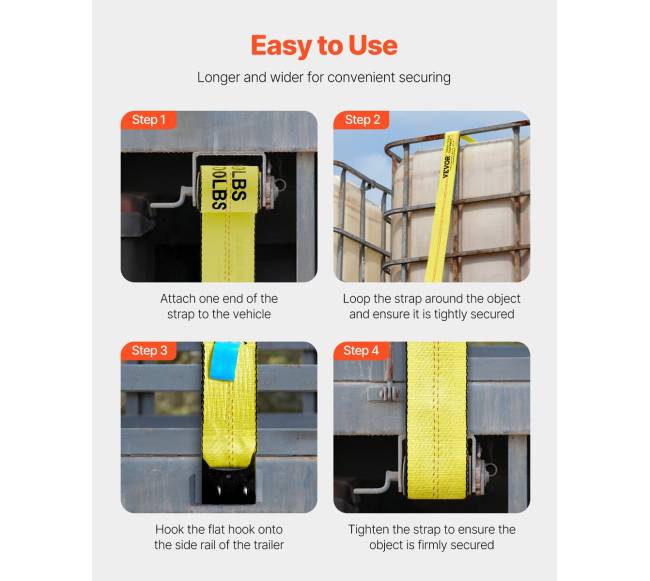 Pritvirtinimo diržai priekaboms 4 x 9,1 m4