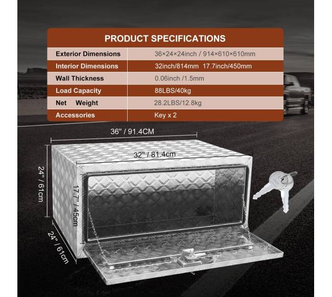 Po automobiliu montuojama dėžė 91x61x61 cm6